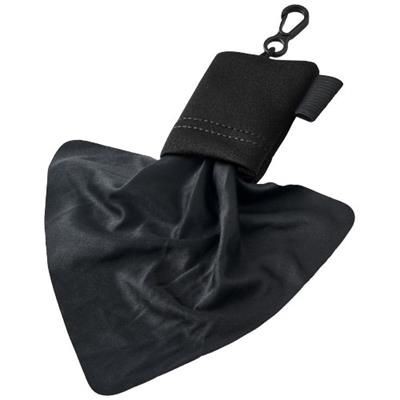 Picture of CLEAR TRANSPARENT MICROFIBRE CLEANING CLOTH in Pouch in Black Solid