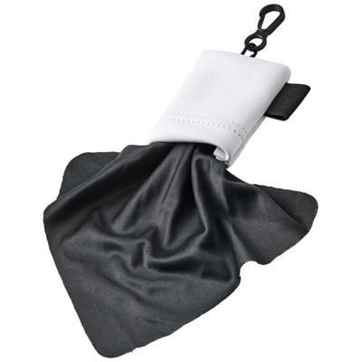 Picture of CLEAR TRANSPARENT MICROFIBRE CLEANING CLOTH in Pouch in White Solid