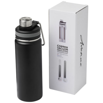 Picture of GESSI 590 ML COPPER VACUUM THERMAL INSULATED SPORTS BOTTLE in Solid Black.