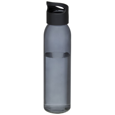 Picture of SKY 500 ML GLASS WATER BOTTLE in Solid Black.