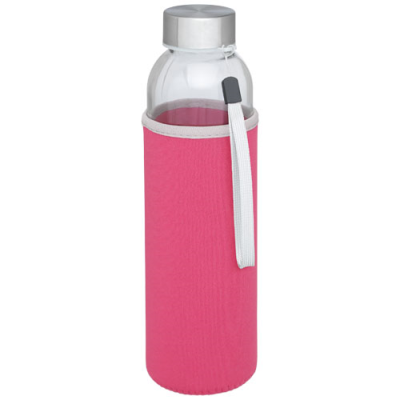 Picture of BODHI 500 ML GLASS WATER BOTTLE in Pink.