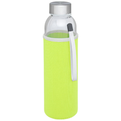 Picture of BODHI 500 ML GLASS WATER BOTTLE in Lime Green.
