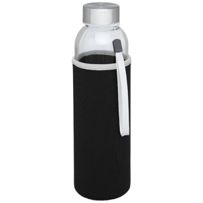 Picture of BODHI 500 ML GLASS WATER BOTTLE in Solid Black.