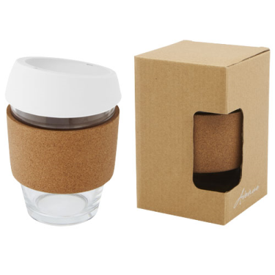 Picture of LIDAN 360 ML BOROSILICATE GLASS TUMBLER with Cork Grip & Silicon Lid