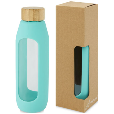 Picture of TIDAN 600 ML BOROSILICATE GLASS BOTTLE with Silicon Grip in Tide Green