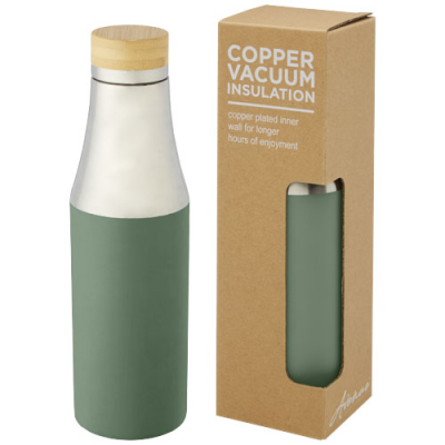 Picture of HULAN 540 ML COPPER VACUUM THERMAL INSULATED STAINLESS STEEL METAL BOTTLE with Bamboo Lid