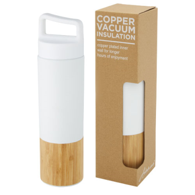 Picture of TORNE 540 ML COPPER VACUUM THERMAL INSULATED STAINLESS STEEL METAL BOTTLE with Bamboo Outer Wall.