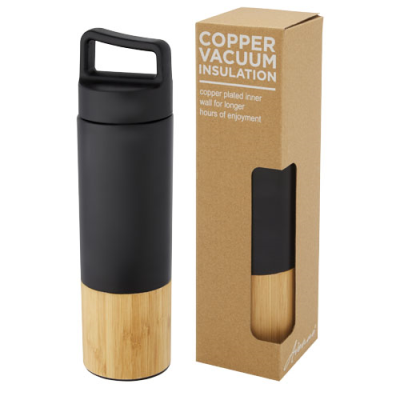 Picture of TORNE 540 ML COPPER VACUUM THERMAL INSULATED STAINLESS STEEL METAL BOTTLE with Bamboo Outer Wall