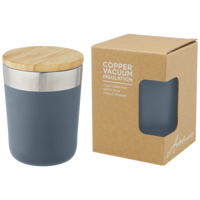 Picture of LAGAN 300 ML COPPER VACUUM THERMAL INSULATED STAINLESS STEEL METAL TUMBLER with Bamboo Lid.