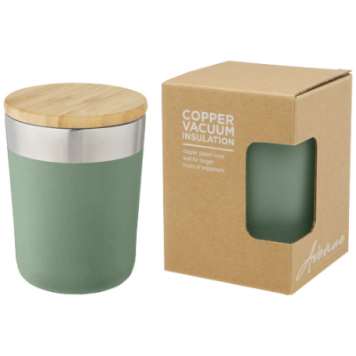 Picture of LAGAN 300 ML COPPER VACUUM THERMAL INSULATED STAINLESS STEEL METAL TUMBLER with Bamboo Lid