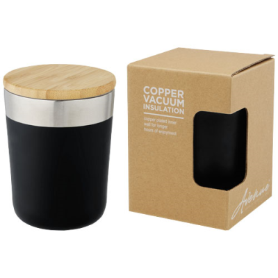 Picture of LAGAN 300 ML COPPER VACUUM THERMAL INSULATED STAINLESS STEEL METAL TUMBLER with Bamboo Lid