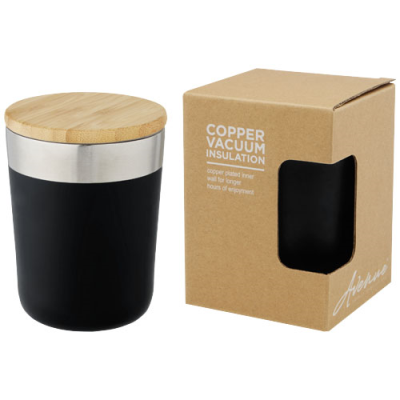 Picture of LAGAN 300 ML COPPER VACUUM THERMAL INSULATED STAINLESS STEEL METAL TUMBLER with Bamboo Lid.