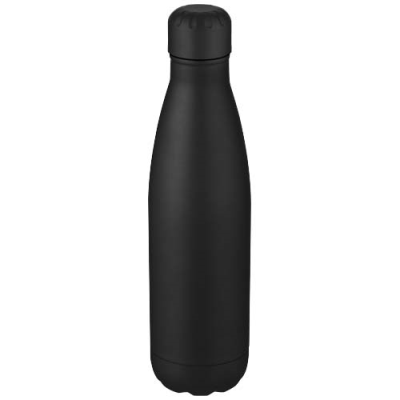 Picture of COVE 500 ML VACUUM THERMAL INSULATED STAINLESS STEEL METAL BOTTLE in Solid Black.