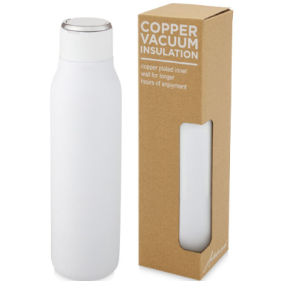 Picture of MARKA 600 ML COPPER VACUUM THERMAL INSULATED BOTTLE with Metal Loop in White