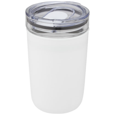 Picture of BELLO 420 ML GLASS TUMBLER with Recycled Plastic Outer Wall in White.