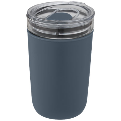 Picture of BELLO 420 ML GLASS TUMBLER with Recycled Plastic Outer Wall in Ice Blue.