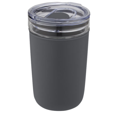 Picture of BELLO 420 ML GLASS TUMBLER with Recycled Plastic Outer Wall in Grey.