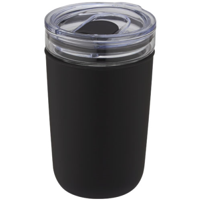 Picture of BELLO 420 ML GLASS TUMBLER with Recycled Plastic Outer Wall in Solid Black