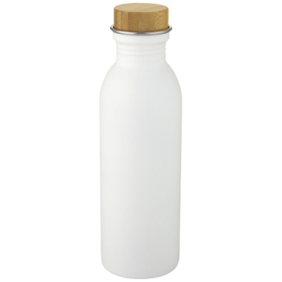 Picture of KALIX 650 ML STAINLESS STEEL METAL WATER BOTTLE in White.