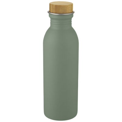 Picture of KALIX 650 ML STAINLESS STEEL METAL WATER BOTTLE in Heather Green.