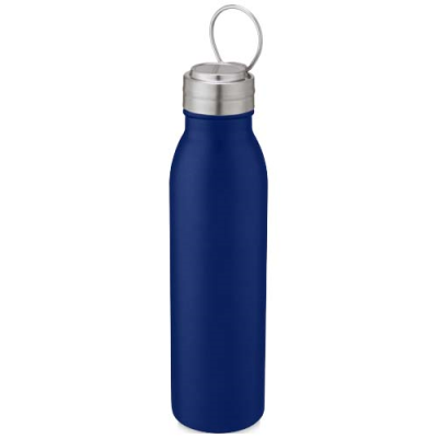 Picture of HARPER 700 ML STAINLESS STEEL METAL WATER BOTTLE with Metal Loop in Mid Blue