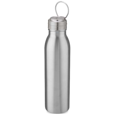 Picture of HARPER 700 ML STAINLESS STEEL METAL WATER BOTTLE with Metal Loop in Silver.