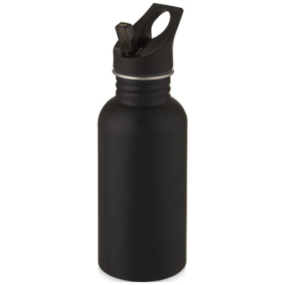 Picture of LEXI 500 ML STAINLESS STEEL METAL SPORTS BOTTLE in Solid Black
