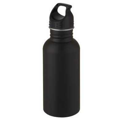Picture of LUCA 500 ML STAINLESS STEEL METAL WATER BOTTLE in Solid Black