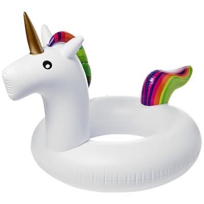 Picture of UNICORN INFLATABLE SWIMMING RING in White Solid