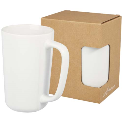 Picture of PERK 480 ML CERAMIC POTTERY MUG in White.