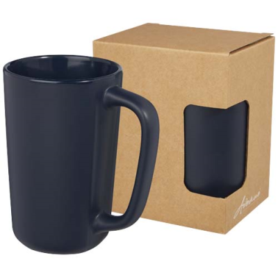 Picture of PERK 480 ML CERAMIC POTTERY MUG in Navy.