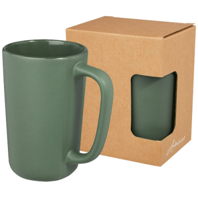 Picture of PERK 480 ML CERAMIC POTTERY MUG in Heather Green
