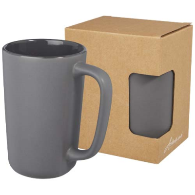 Picture of PERK 480 ML CERAMIC POTTERY MUG in Grey.