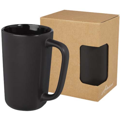 Picture of PERK 480 ML CERAMIC POTTERY MUG in Solid Black.