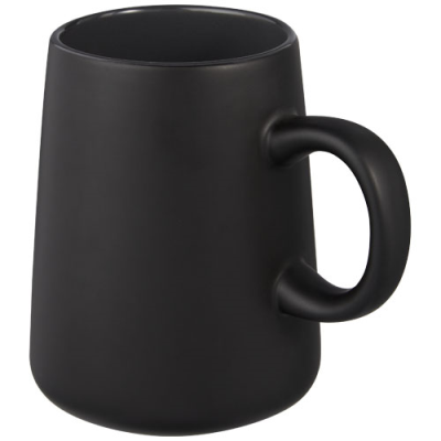 Picture of JOE 450 ML CERAMIC POTTERY MUG in Solid Black.