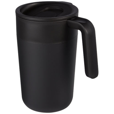 Picture of NORDIA 400 ML DOUBLE-WALL RECYCLED MUG in Solid Black