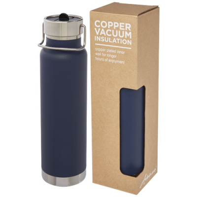 Picture of THOR 750 ML COPPER VACUUM THERMAL INSULATED SPORTS BOTTLE in Dark Blue.