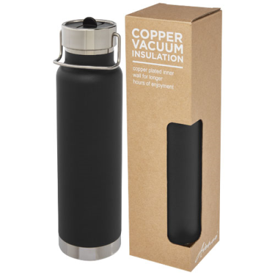 Picture of THOR 750 ML COPPER VACUUM THERMAL INSULATED SPORTS BOTTLE in Solid Black.