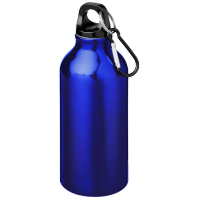 Picture of OREGON 400 ML RCS CERTIFIED RECYCLED ALUMINIUM METAL WATER BOTTLE with Carabiner in Blue