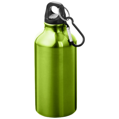 Picture of OREGON 400 ML RCS CERTIFIED RECYCLED ALUMINIUM METAL WATER BOTTLE with Carabiner in Apple Green