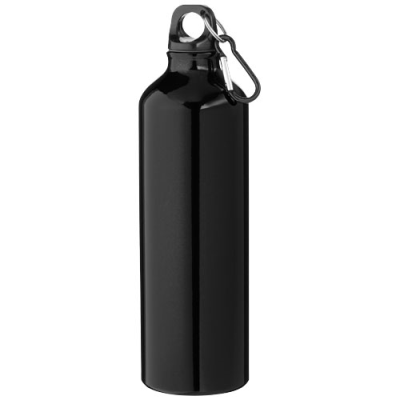 Picture of OREGON 770 ML RCS CERTIFIED RECYCLED ALUMINIUM METAL WATER BOTTLE with Carabiner in Solid Black.