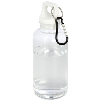Picture of OREGON 400 ML RCS CERTIFIED RECYCLED PLASTIC WATER BOTTLE with Carabiner in White.