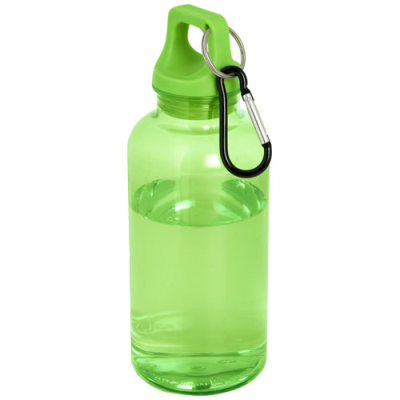 Picture of OREGON 400 ML RCS CERTIFIED RECYCLED PLASTIC WATER BOTTLE with Carabiner in Green.