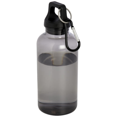 Picture of OREGON 400 ML RCS CERTIFIED RECYCLED PLASTIC WATER BOTTLE with Carabiner in Solid Black.