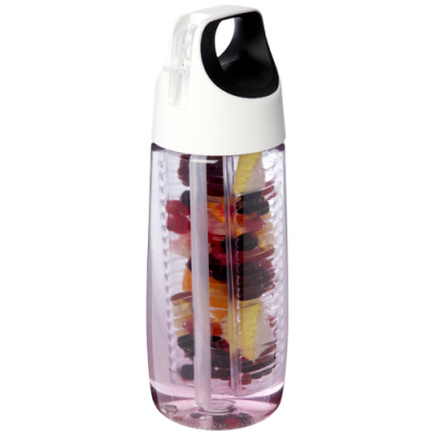 Picture of HYDROFRUIT 700 ML RECYCLED PLASTIC SPORTS BOTTLE with Flip Lid & Infuser in Clear Transparent White.