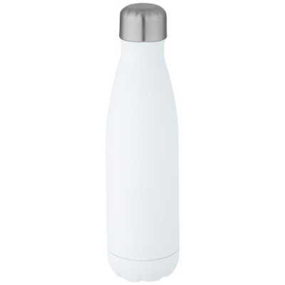 Picture of COVE 500 ML RCS CERTIFIED RECYCLED STAINLESS STEEL METAL VACUUM THERMAL INSULATED BOTTLE  in White.