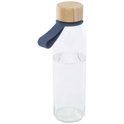Picture of PORTO 500 ML GLASS WATER BOTTLE with Silicon Handle & Bamboo Lid 