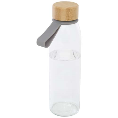 Picture of PORTO 500 ML GLASS WATER BOTTLE with Silicon Handle & Bamboo Lid 