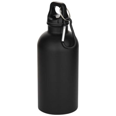 Picture of OREGON 400 ML MATTE RCS RECYCLED SINGLE WALL STAINLESS STEEL METAL WATER BOTTLE with Carabiner