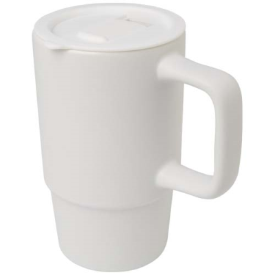 Picture of CARTER 450 ML CERAMIC POTTERY MUG with Plastic Lid